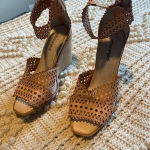 Jeffrey Campbell Tan Wedge Sandals